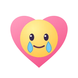 Moved Heart: Red heart combined with Holding back tears